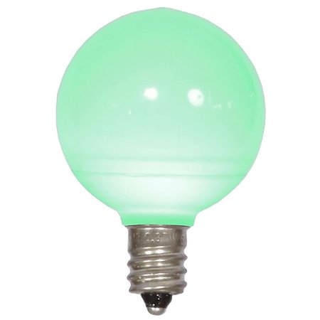 VICKERMAN 0.96 watt G40 Green Ceramic LED Bulb with E12 Nickel Base 25 per Bag XLEDCG44-25